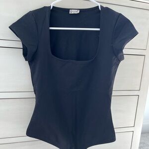 Free People Square Eyes Bodysuit in Black Size Medium